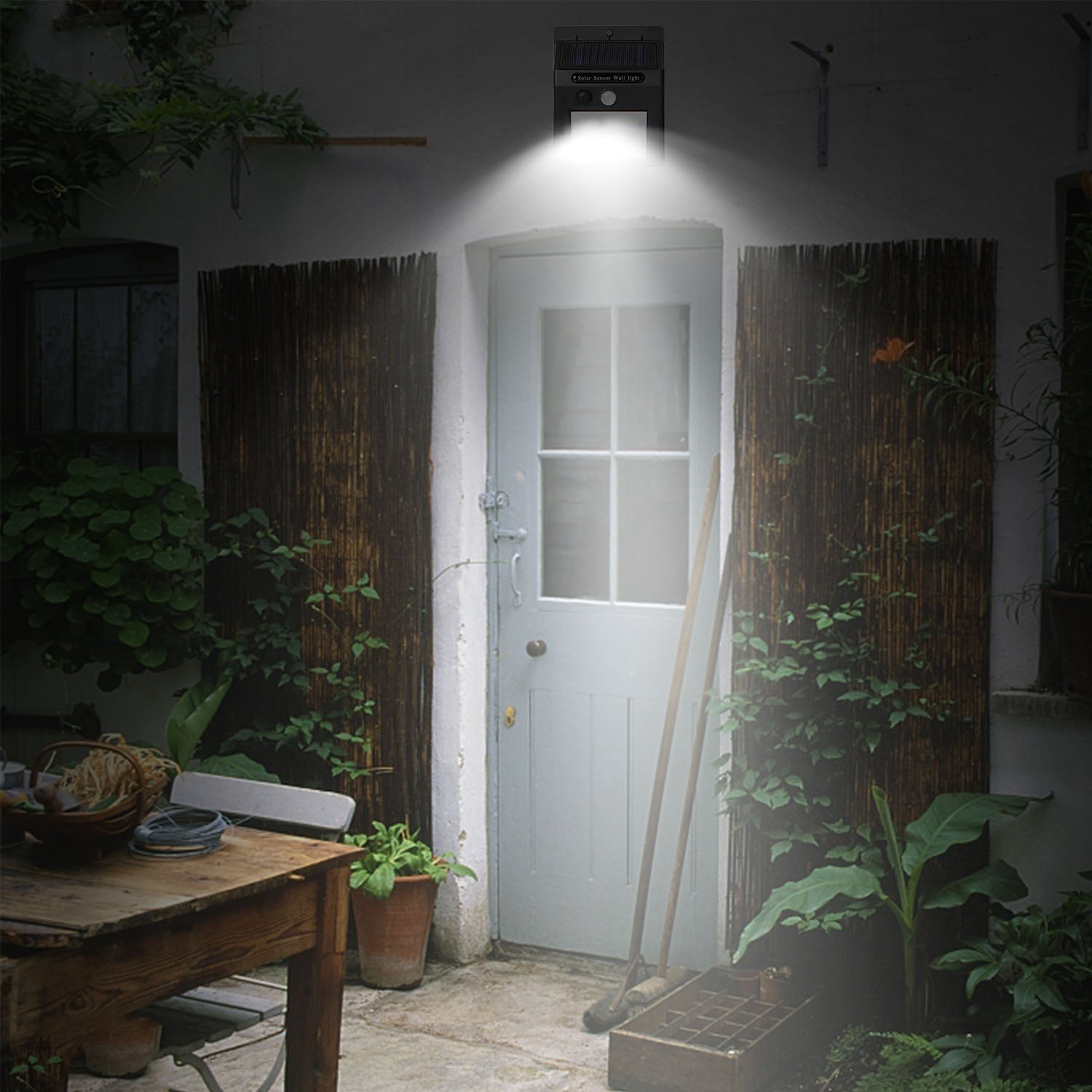 1Pc Solar Light 20 LEDs Outdoor PIR Motion Sensor Lights IP65 Waterproof 120 Degree Sensing Wide Angle Lighting For Garage Front Door Garden Pathway - Gardenora