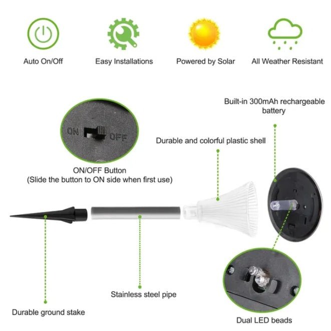 4Packs Solar Garden Lights - Gardenora