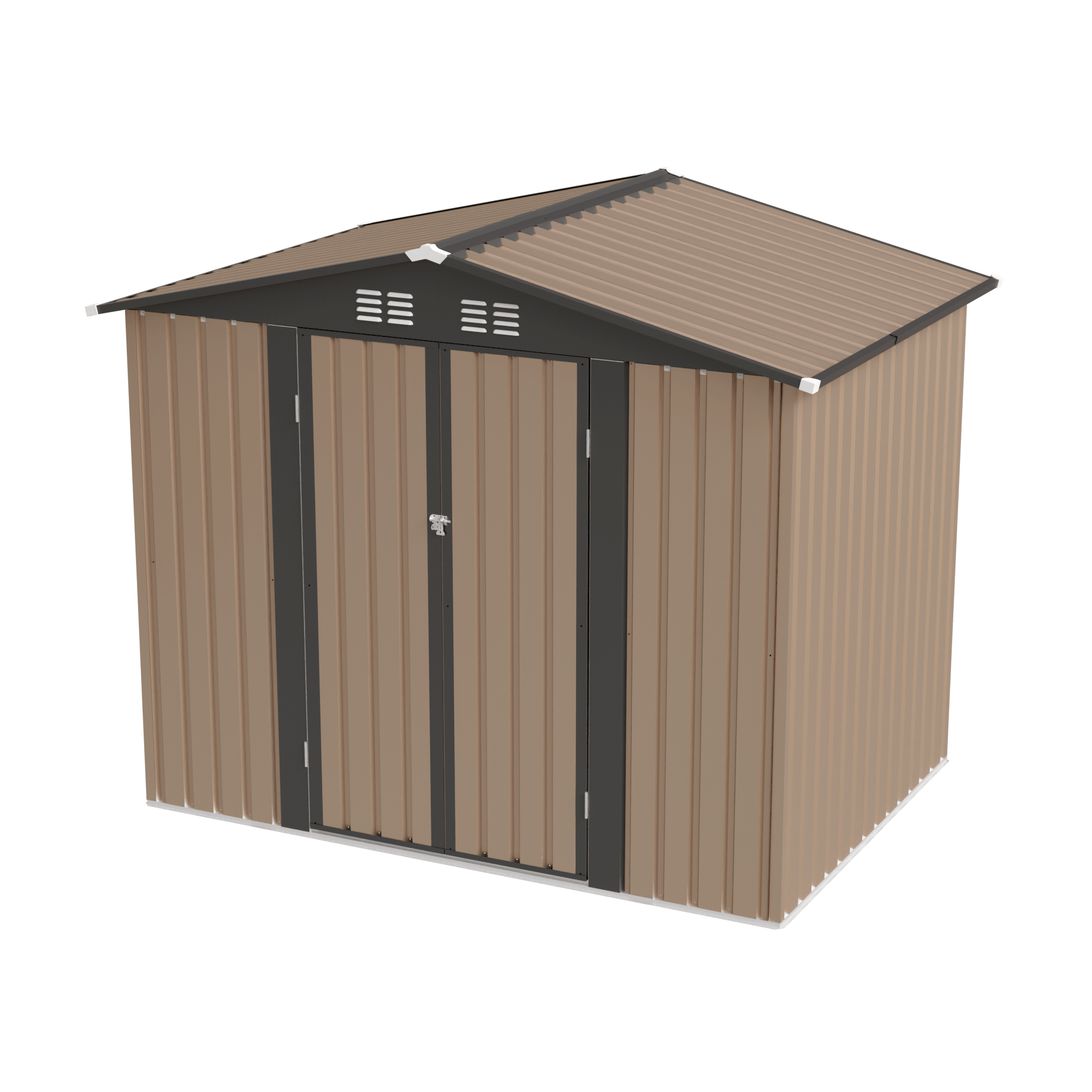 8FT X 6FT Garden Shed With Apex Roof For Patio Backyard Use Galvanized Steel Metal Sheds Storage House - Gardenora