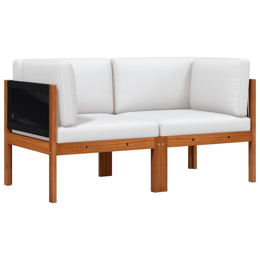 Garden Corner Sofas 2 - piece with Cushions Acacia & Rope - Gardenora