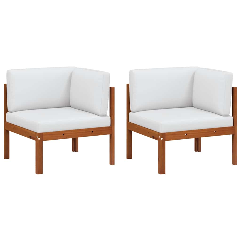 Garden Corner Sofas 2 - piece with Cushions Acacia & Rope - Gardenora