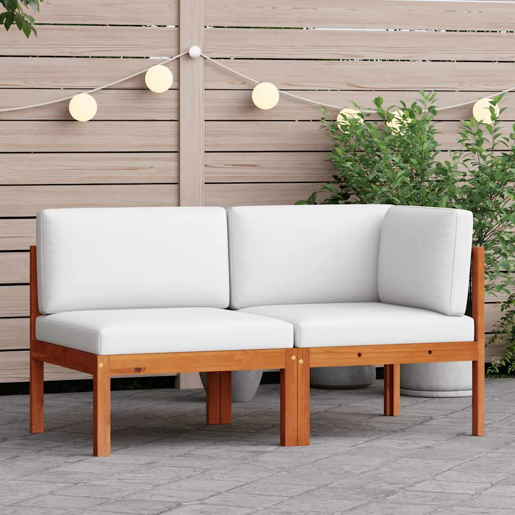 Garden Corner Sofas 2 - piece with Cushions Acacia & Rope - Gardenora