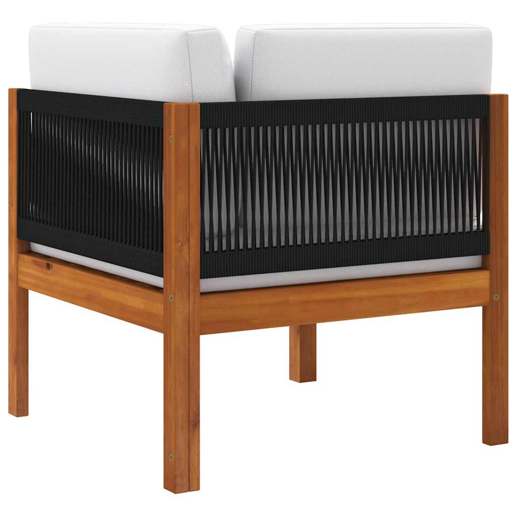 Garden Corner Sofas 2 - piece with Cushions Acacia & Rope - Gardenora